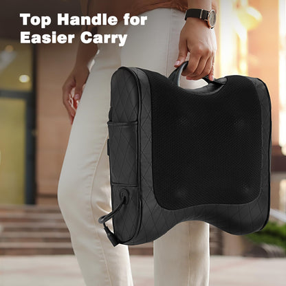 Back Massager with Heat, Percussion & Shiatsu 2-in-1 Massager for Lower Back Pain Relief, 3D Deep Tissue Kneading Massage Pillow for Back, Waist, Leg, Foot Relax, Gifts for Women Men