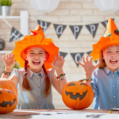 Jadive 48 Pcs Friendship Bracelets Bulk Colorful Adjustable Kids Bracelets Stretch Clay Preppy Surfer Beaded Halloween Christmas Girl Boys Party Favors Jewelry Gift Set, Various Styles(Ghost)