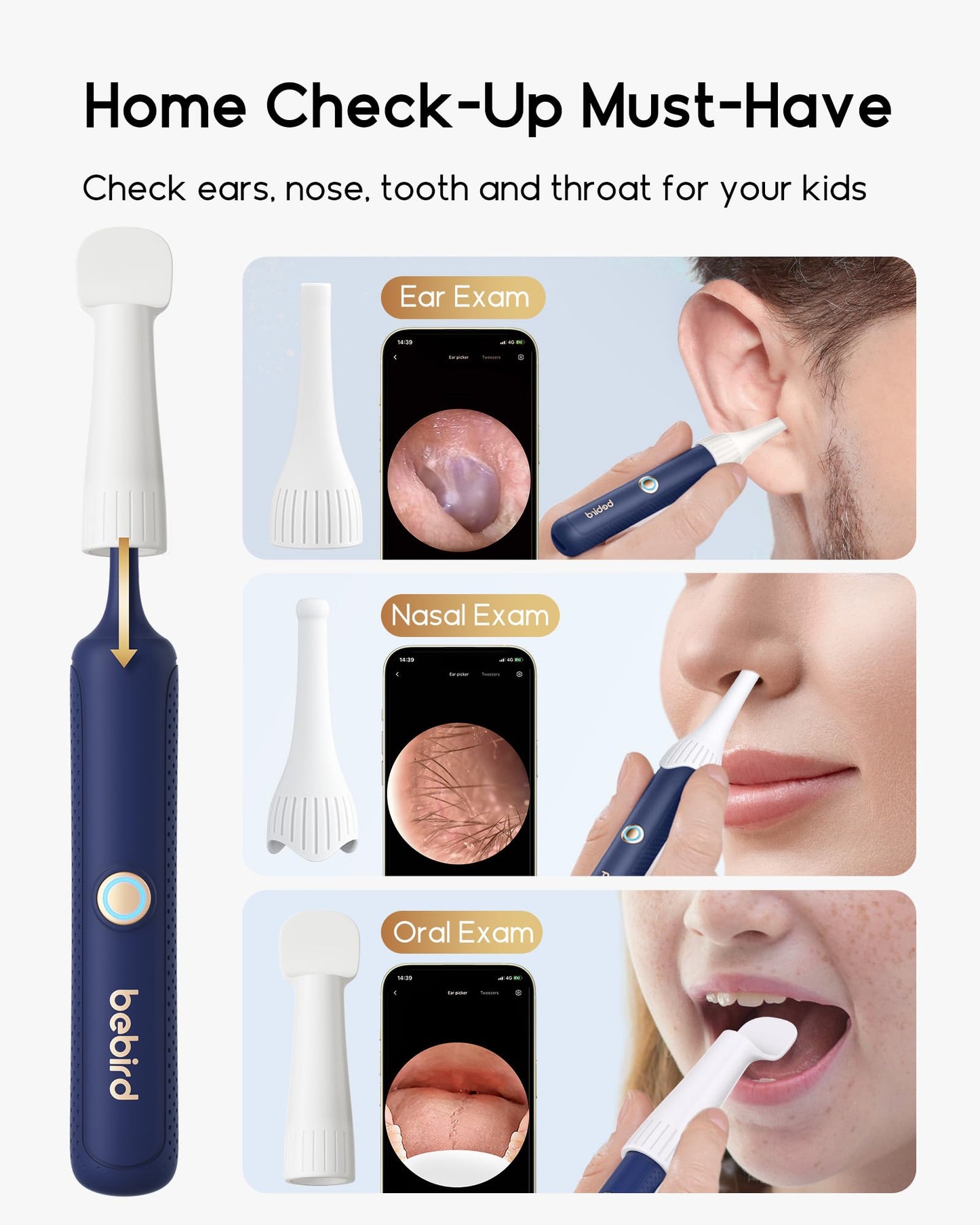 Bebird Earsight Plus R37R Ear Cleaning Camera Wax Removal Tool kit, Flexible Ear Scope Otoscope Camera Light, Visual Ear Picker Wireless Earwax Remover Tweezers for Adults & Kids