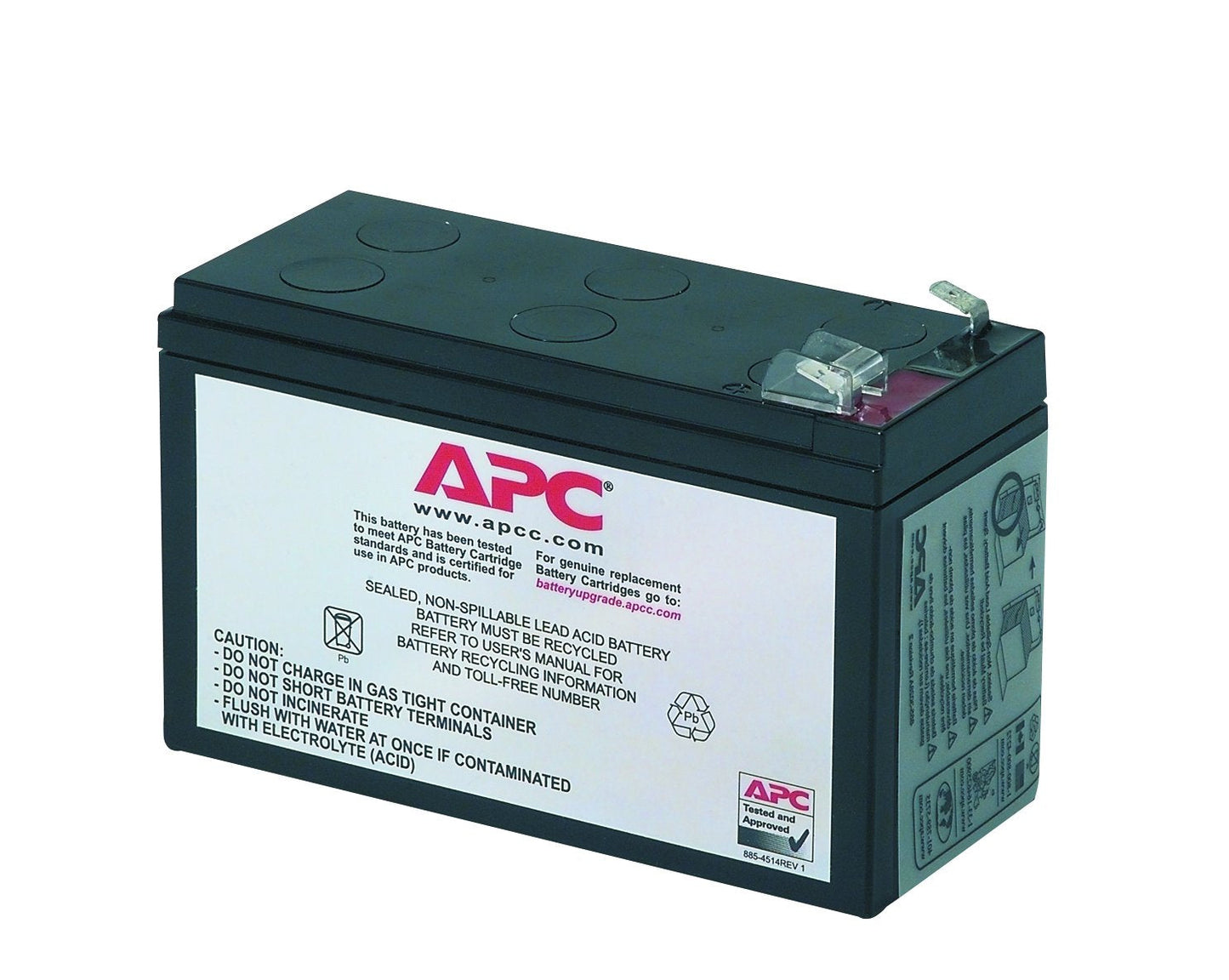 APC UPS Battery Replacement, RBC2, for APC Back-UPS Models BE500R, BK300C, BK350, BK500, BK500BLK, BK500M, BK500MC, BK500MUS, and SC420, SU420NET
