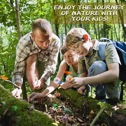 24 Pcs Kids Explorer Kit & Bug Catcher Kit for Kids, Outdoor Toys Adventure Camping Kit with Drawstring Bag, Binoculars, Compass, Butterfly Net, Educational Nature Exploration Toys Gift for Boys Girls