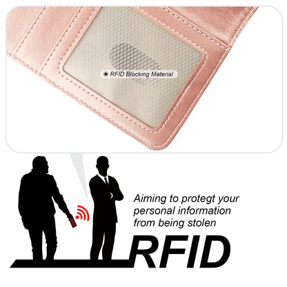 Bocasal for iPhone 16 Pro Wallet Case Compatible with MagSafe Wireless Charging, RFID Blocking Magnetic Leather Case with Card Slots Holder Kickstand Detachable Wrist Strap 6.3 Inch (Rose Gold)
