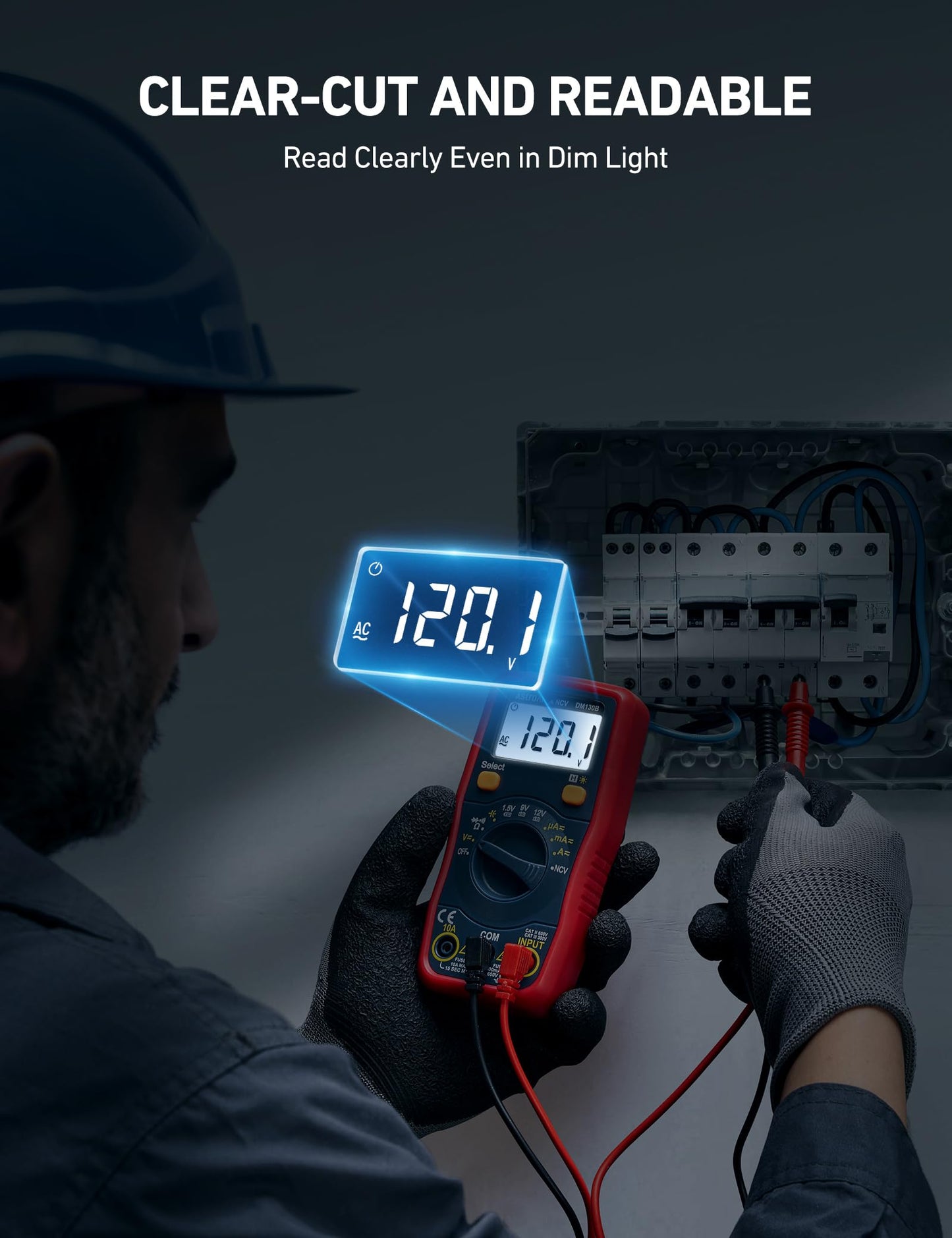 AstroAI Digital Multimeter, Voltmeter 1.5v/9v/12v Battery Voltage Tester Auto-Ranging/Ohmmeter/DMM with NCV Function, Accurately Measures Voltage Current Amp Resistance Capacitance