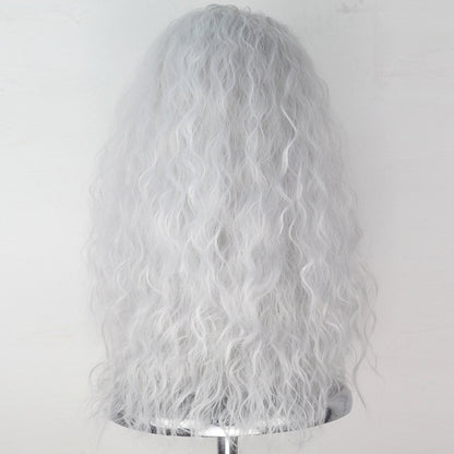 Witch Wig Old Lady Wig Women Long Grey Curly Costume Wig Cosplay Halloween Hair