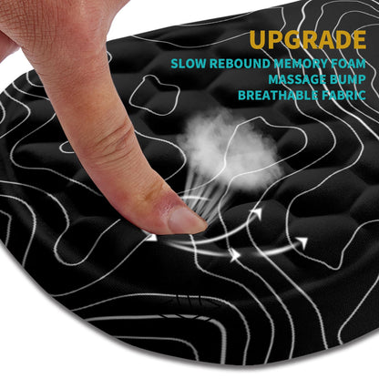 Hokafenle Ergonomic Mouse Pad Wrist Support, Wrist Rest Mousepad for Carpal Tunnel Pain Relief with Integrated Memory Foam Slope Massage Bulge (11.8x7.9 inch,Topographic Contour)