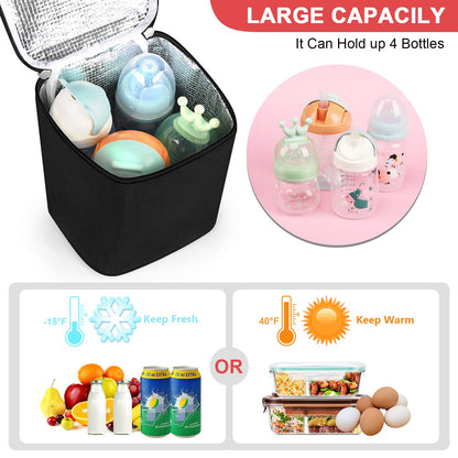 Accmor Breastmilk Cooler Bag, Baby Bottle Cooler Bags, Insulated Tote Bags On The Go, Fits 4 Large 8oz Bottles, for Nursing Mom Daycare Travel