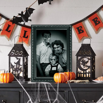 6 Pack Halloween Decoration 3D Changing Face Moving Gothic Horror Picture Frames Portrait, Waterproof, Full adhesive backing, Spooky Halloween Wall Decor For Haunted Mansion Castle Masquerade Party