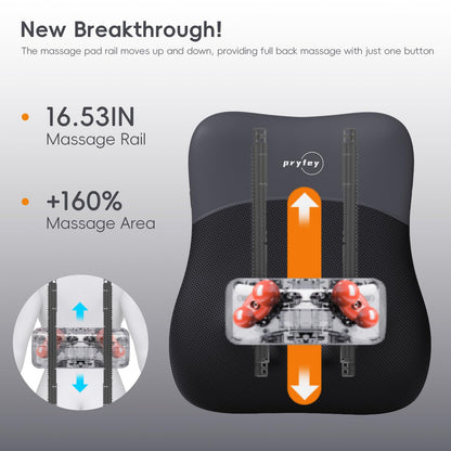 Back Massager, Ultrathin Rolling Up and Down Back Massage with Heat 4D Kneading & Red Light Therapy for Pain Relief Deep Tissue,Shoulder Massager Gift for Men Women Parents Relaxation at Office Car