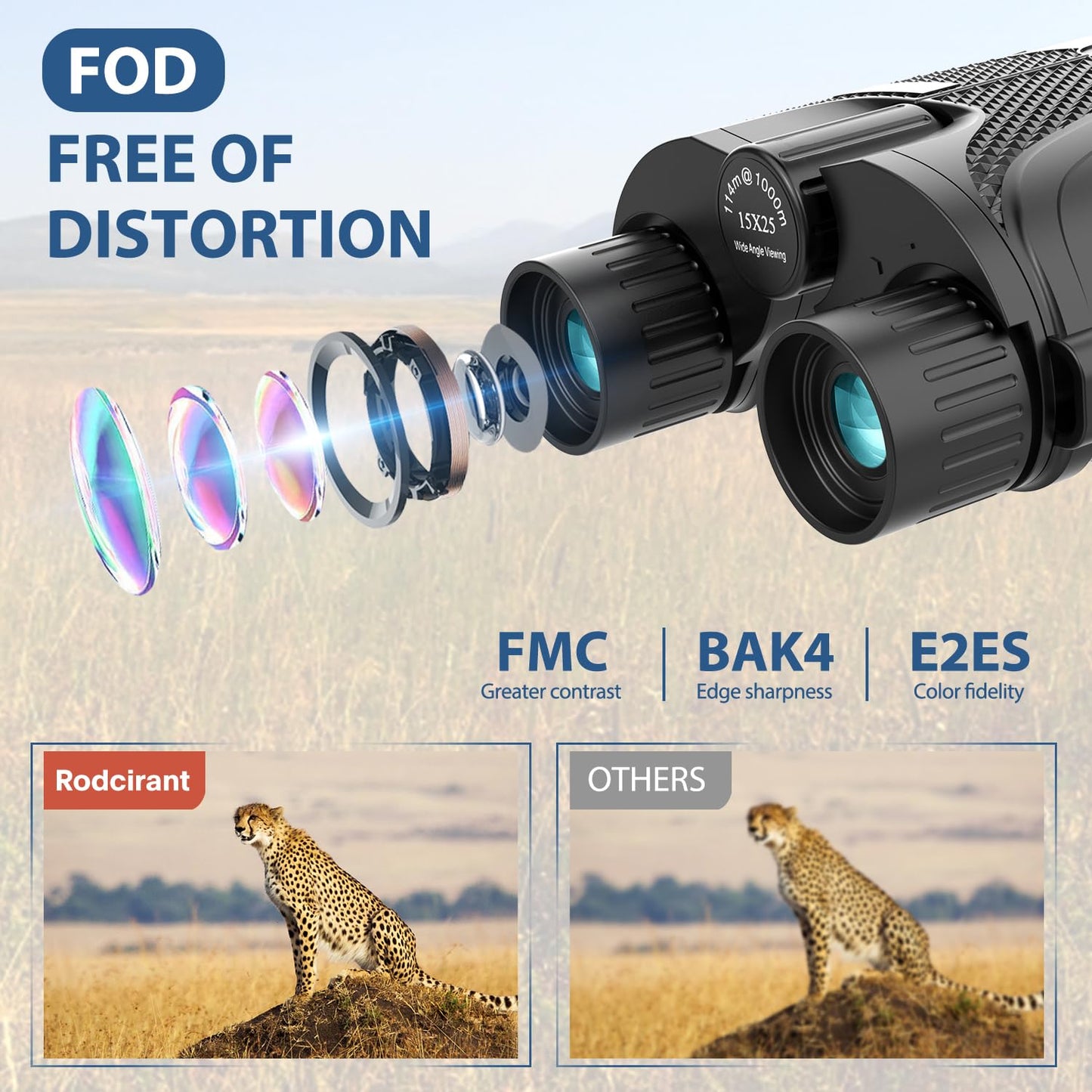 Binoculars 15x25 for Adults,Waterproof Durable & Clear Binoculars with Low Light Night Vision for Sightseeing,Concerts and Bird Watching