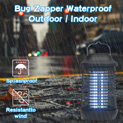 Bug Zapper Outdoor/Indoor,Mosquito Zapper 4200V High Powered Waterproof Electronic Mosquito Killer,15W UVA Mosquito Lamp Bulb,Fly Traps Patio Insects Killer,Trap Killer for Home,Kitchen, Backyard