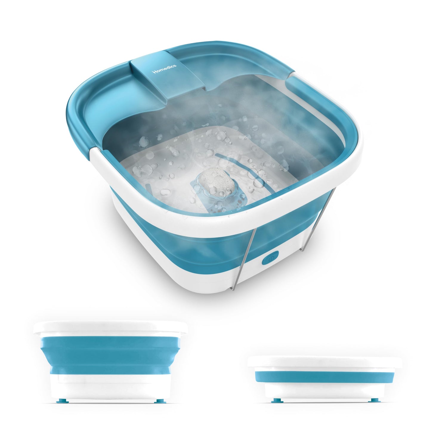 Homedics Smart Space Bubble Mate Collapsible Foot Spa, Heat-Maintaining, Bubble Massage with Pumice Stone and Splash Guard