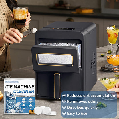 Ice Machine Cleaner Maker Descaler - 24 Clean Tablets- Bulk 1 Year Supply, Compatible with Opal,Frigidaire, Nickel Safe Scale Remover for Countertop, Nugget Ice Makers