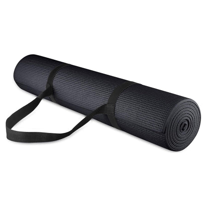 BalanceFrom GoYoga All Purpose High Density Non-Slip Exercise Yoga Mat with Carrying Strap, 1/4"