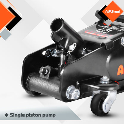 AV Steel Floor Jack 2.5 Ton (5500 lbs), Low Profile Floor Jack with Single Piston Pump, Heavy Duty Steel Hydraulic Jack for Car, Jack for Car with Lifting Range 3.4'' to 14.6''