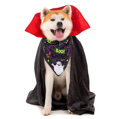 8 Pieces Halloween Dog Bandanas Pumpkin Bat Dog Triangle Bid Adjustable Pet Scarf for Halloween Holiday Costume(Witch Style)