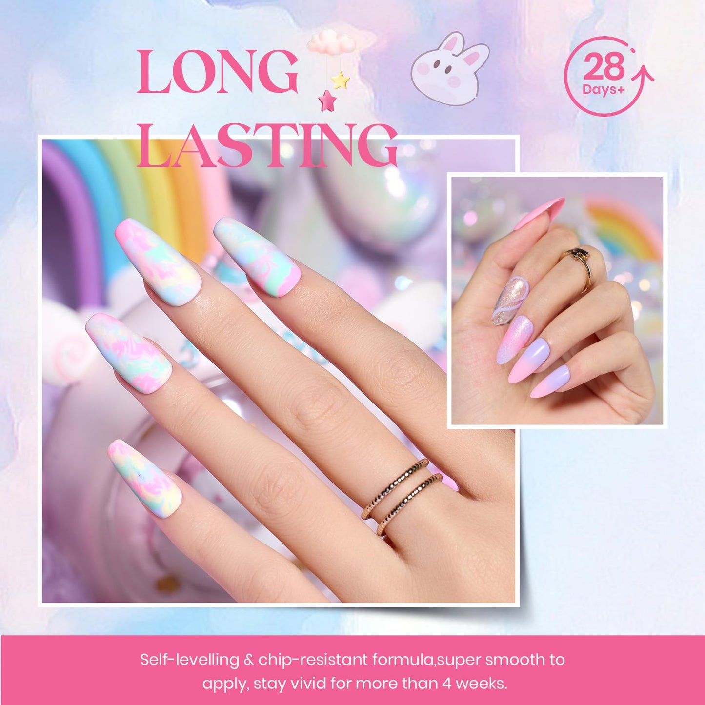 Beetles Gel Nail Polish Set,24Pcs Pink Purple Pearl Blue Shimmer Chameleon Green Colors Gel Polish Kit, 3Pcs Base Top Coat Double-ended Brush Soak off UV Nail Polish Halloween Gifts for Women