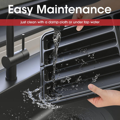 Aujen Silverware Organizer - Expandable Kitchen Drawer Organizer, Adjustable Utensil Organizer, Cutlery Tray for Forks, Knives, Multipurpose Kitchen Organizers and Storage Solution, Black, Medium