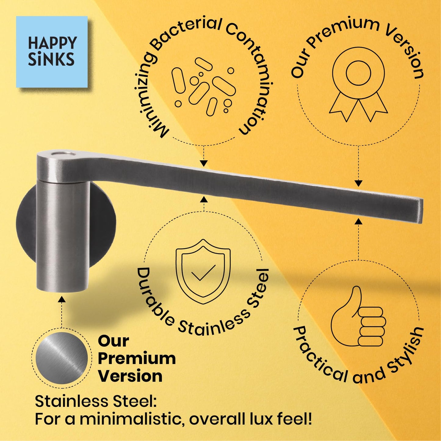 HAPPY SINKS Magnetic Dish Cloth Holder - Suitable for Metal Sinks - Strong Magnetic Backing - Sustainable Kitchen Solution - Wash Rag Hanger - (Steel)