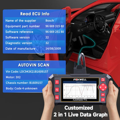 2025 FOXWELL NT604 OBD2 Scanner Diagnostic Tool, Check Engine Code Reader, ABS SRS Transmission Airbag Car Scanner, Car Scan Tool for All Vehicles, English/Spanish Ver., Lifetime Free Update, AutoVIN