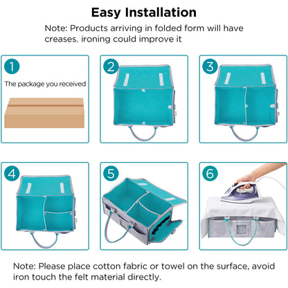 HBlife Baby Diaper Caddy Organizer, Nursery Storage Bin, 16" x 10" x 7" Large Portable Basket Shower Gift Newborn Essentials Baby Registry Must Haves Items-Green