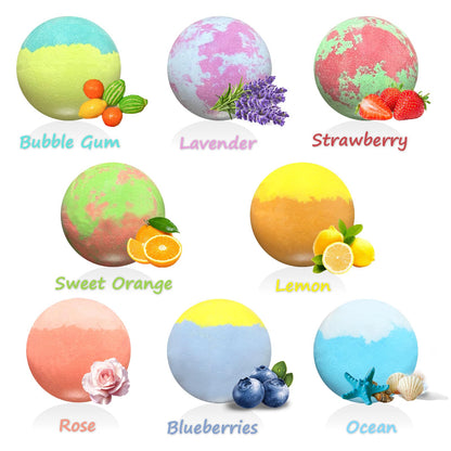 Bath Bombs for Kids with Surprise Toys Inside, 8 Pcs 3.5 Oz Light Up Bath Bombs Gift Set with Essential Oils, Handmade Spa Moisturizing Bath Bombs for Women Relaxing, Birthday, Party, Christmas