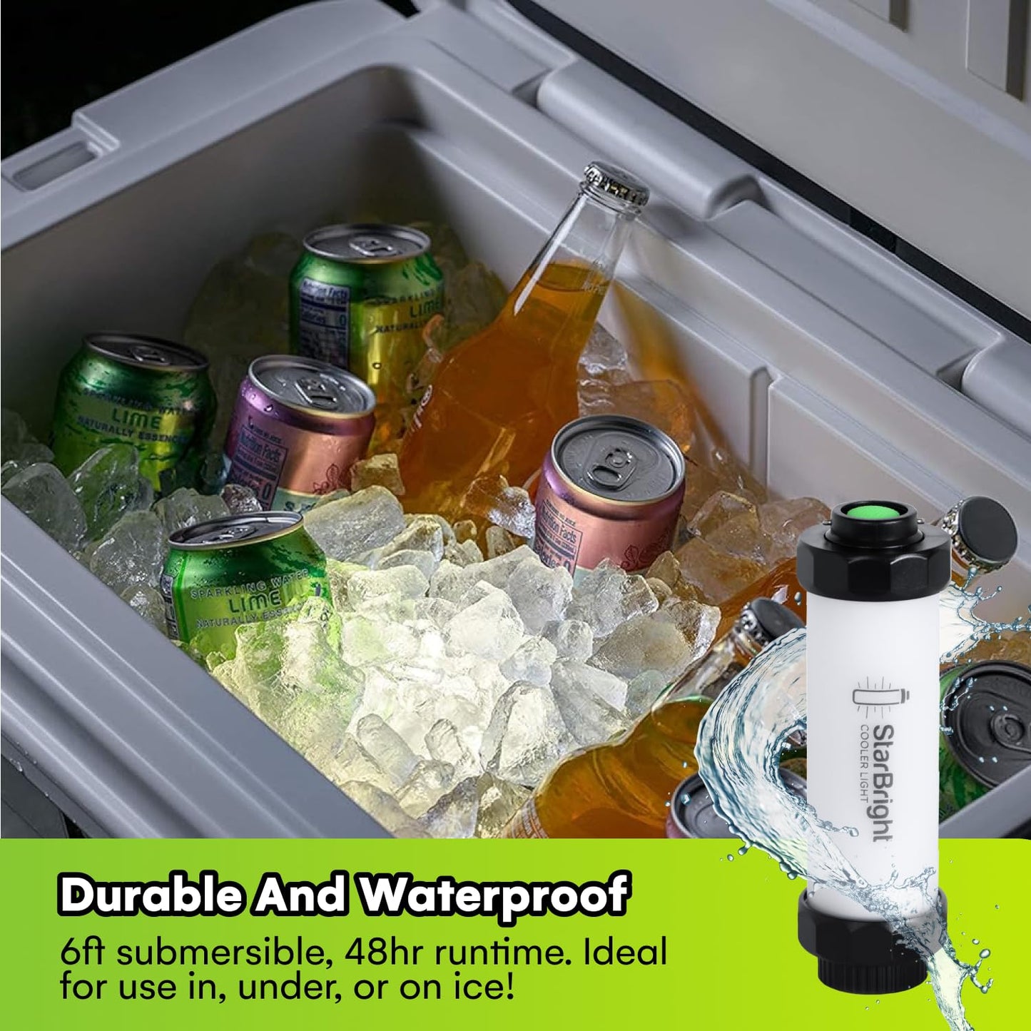 Beast Cooler Accessories Rechargeable Cooler Light Compatible with Yeti, Igloo Cooler, RTIC, Coleman - 5.3x1.6 in Waterproof LED Light Up Cooler Accessory - USB Charging - Camping Accessories - White