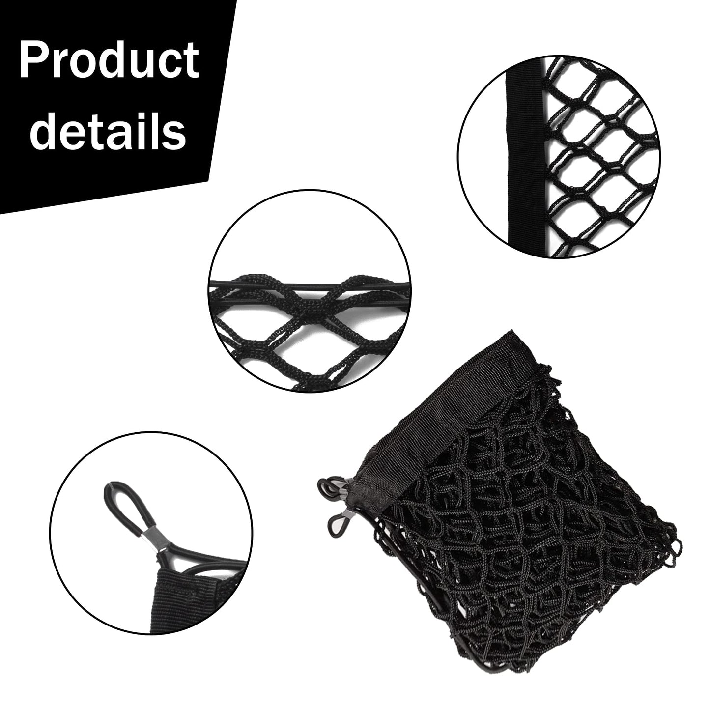 Amiss Cargo Net Stretchable. Adjustable Elastic Trunk Storage Net with Hook for SUVs, Cars and Trucks, Car Exterior Accessories (43.3x15.8 Inch)