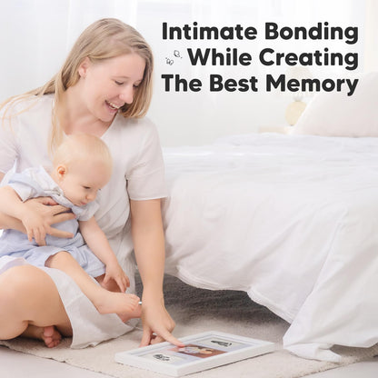 Inkless Baby Hand and Footprint Kit Boy, Girl - No Mess Ink Pad for Handprint, Clean Touch Dog Paw Print Kit, Personalized Baby Shower Gifts, Nursery Newborn Keepsake Frame (Alpine White)