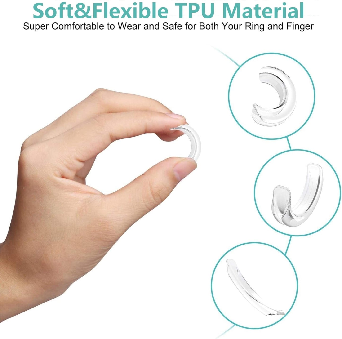 Invisible Ring Size Adjuster for Loose Rings Ring Adjuster Fit Any Rings, Assorted Sizes of Ring Sizer