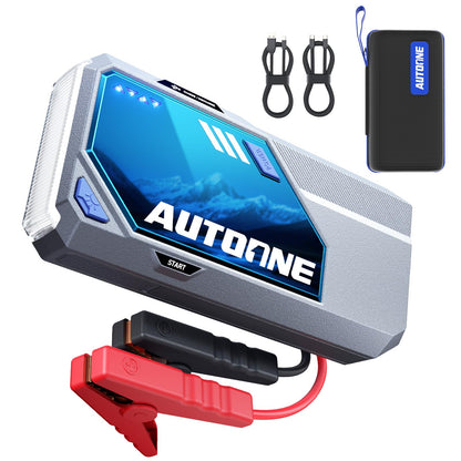 AUTOONE M5 8500A Car Jump Starter 12V Battery Jumper Starter Portable (All Gas/All Diesel) 168W DC Jump Box for Car Battery with Built-in Booster, Type-C Fast Charge & Jumper Cables Jump Pack