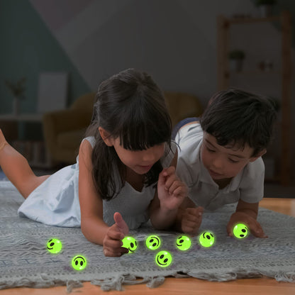 ArtCreativity Glow in The Dark Smile Face Bouncy Balls - Bulk Pack of 36, 1 Inch High Bounce Balls for Kids, Christmas Party Favors, Goodie Bag Stuffers for Boys and Girls