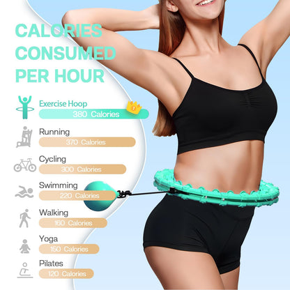 Argvsde Weighted Hula Infinity Fitness Hoop for Adult Weight Loss, 2 in 1 Smart Fitness Workout Hula Circle Hoops with 27 Detachable Knots, Exercise Fit Hoop Suitable for Women and Beginners