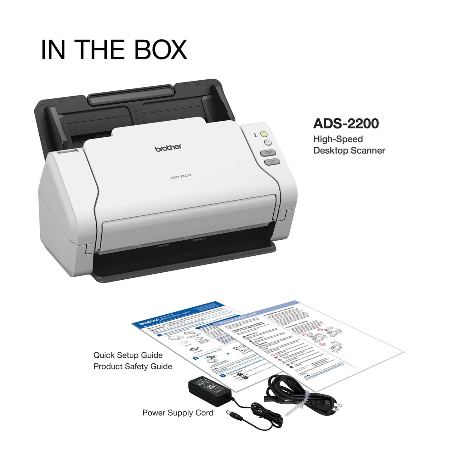 Brother High-Speed Desktop Document Scanner, ADS-2200, Multiple Scan Destinations, Duplex Scanning