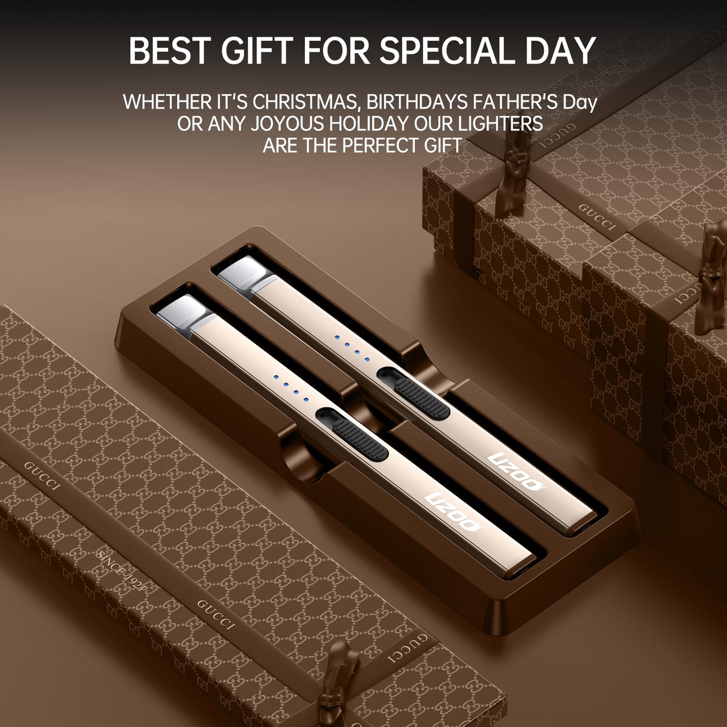 Betrich Candle lighters, Electric Lighter, Rechargeable Arc Lighter, 360° Flexible Neck Flameless Grill Long Lighters for Candle Aromatherapy Camping BBQ Gas Stove-Gold