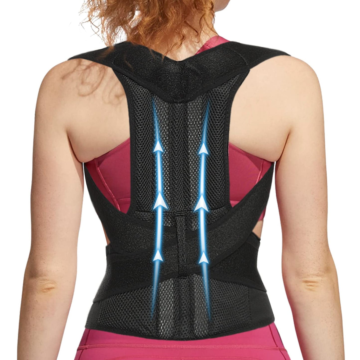 Back Brace for Women and Men Posture Corrector with Adjustable Lumbar Support - Shoulder Upper Lower Back Pain Relief for Hunchback Scoliosis Sciatica - Breathable Design (31.5’’-35.5’’)