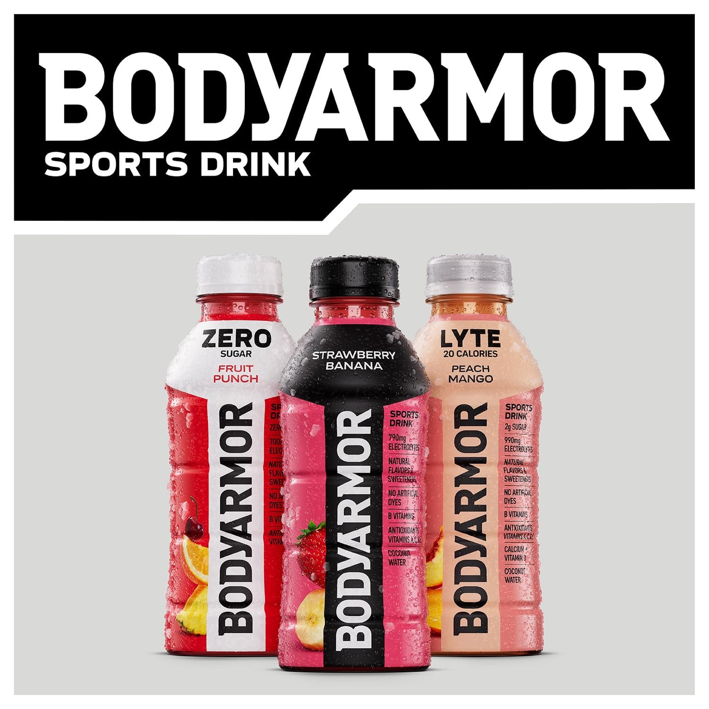 BODYARMOR Sports Drink Sports Beverage, Strawberry Banana, Coconut Water Hydration, Natural Flavors With Vitamins, Potassium-Packed Electrolytes, Perfect For Athletes, 12 Fl Oz (Pack of 8)