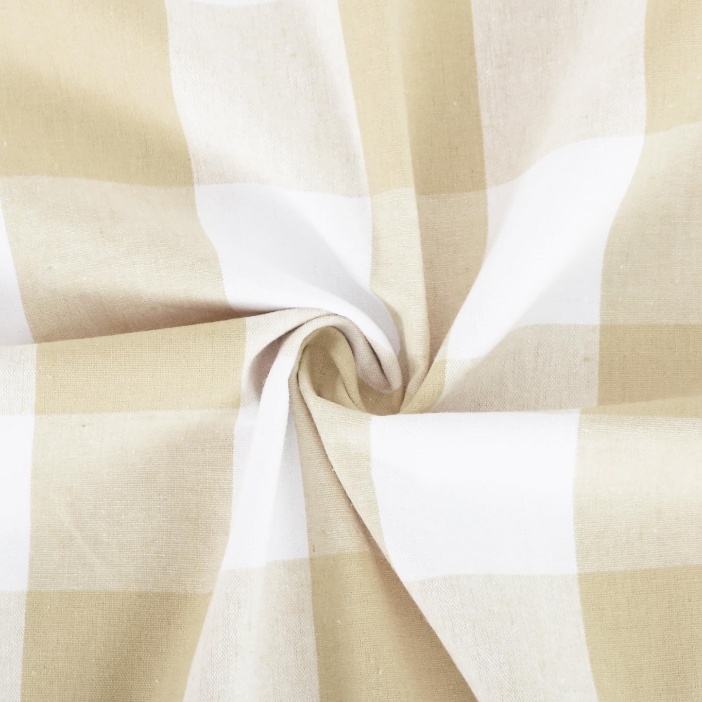 Buffalo Check Curtains 52 inch wide x 108 inch Long Farmhouse Living Room Divider Bedroom Gingham Plaid Window Curtain Sliding Glass Door Drapes 2 Panels Rod Pocket Window Treatment Set Beige & White