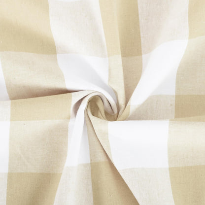 Buffalo Check Curtains 52 inch wide x 108 inch Long Farmhouse Living Room Divider Bedroom Gingham Plaid Window Curtain Sliding Glass Door Drapes 2 Panels Rod Pocket Window Treatment Set Beige & White