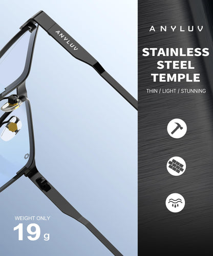 ANYLUV Blue Light Glasses for Men/Women, Lightweight Blue Light Blocking Glasses, Anti-Eye Strain Computer Glasses for Gaming