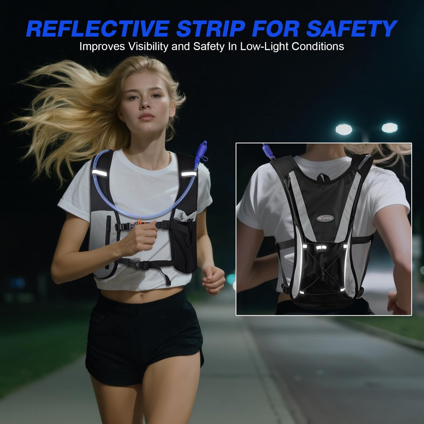 Hydration Pack,Water Backpack with 2L Water Bladder Perfect for Running Cycling Hiking Climbing Pouch