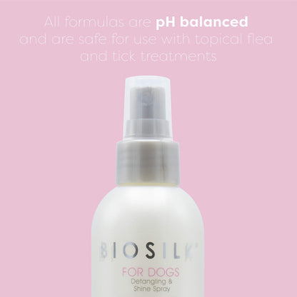 BioSilk for Dogs Silk Therapy Detangling Plus Shine Mist for Dogs | Best Detangling Spray for All Dogs & Puppies for Shiny Coats and Dematting | 8 Oz Bottle (Packaging May Vary)