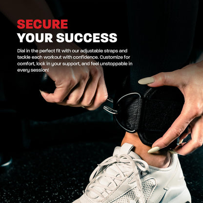 Hawk Sports Black - Ankle Straps for Cable Machines Women - Leg Cable Attachments for Gym - Leg Extension Strap