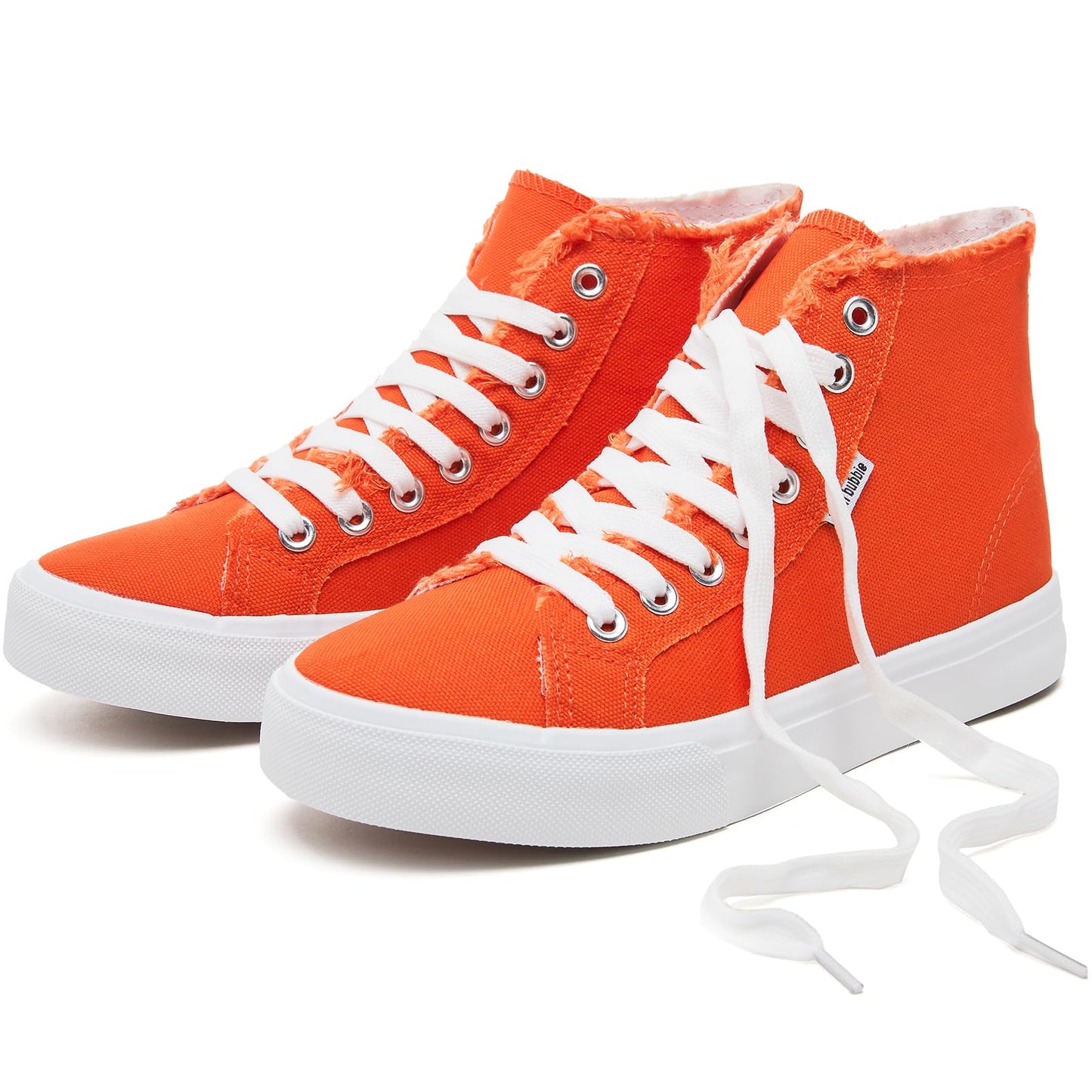 hash bubbie Women's Canvas High top Sneakers Classic Fashion High Tops Canvas Shoes Casual Tennis Shoes for Women（Orange.US7.5）