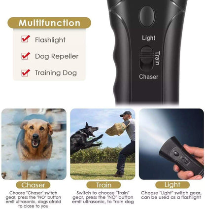 Amazingbuy Ultrasonic Dog Trainer Device Electronic Dog Deterrent/Dog Barking Control Devices Training Tool Stop Barking Sonic Dog Repeller (Black)