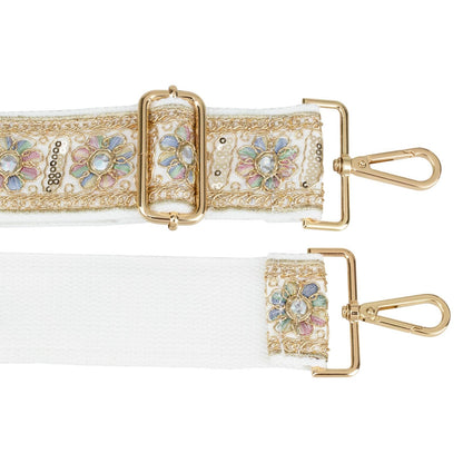 ALLZEDREAM Purse Strap Crossbody Replacement Handbag Shoulder Bag 2" Wide Adjustable Embroidered Lace Sequins