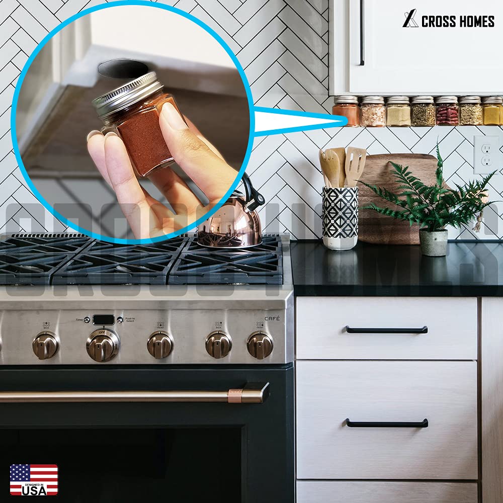 20 Set Magnetic Spice Jars Large 4 oz Refrigerator Hexagon Glass Spice Jars Magnetic Lids Shaker Spice Labels Magnet Glass Spice Containers for RV Travel Trailer Kitchen Fridge Cabinet Wall mount