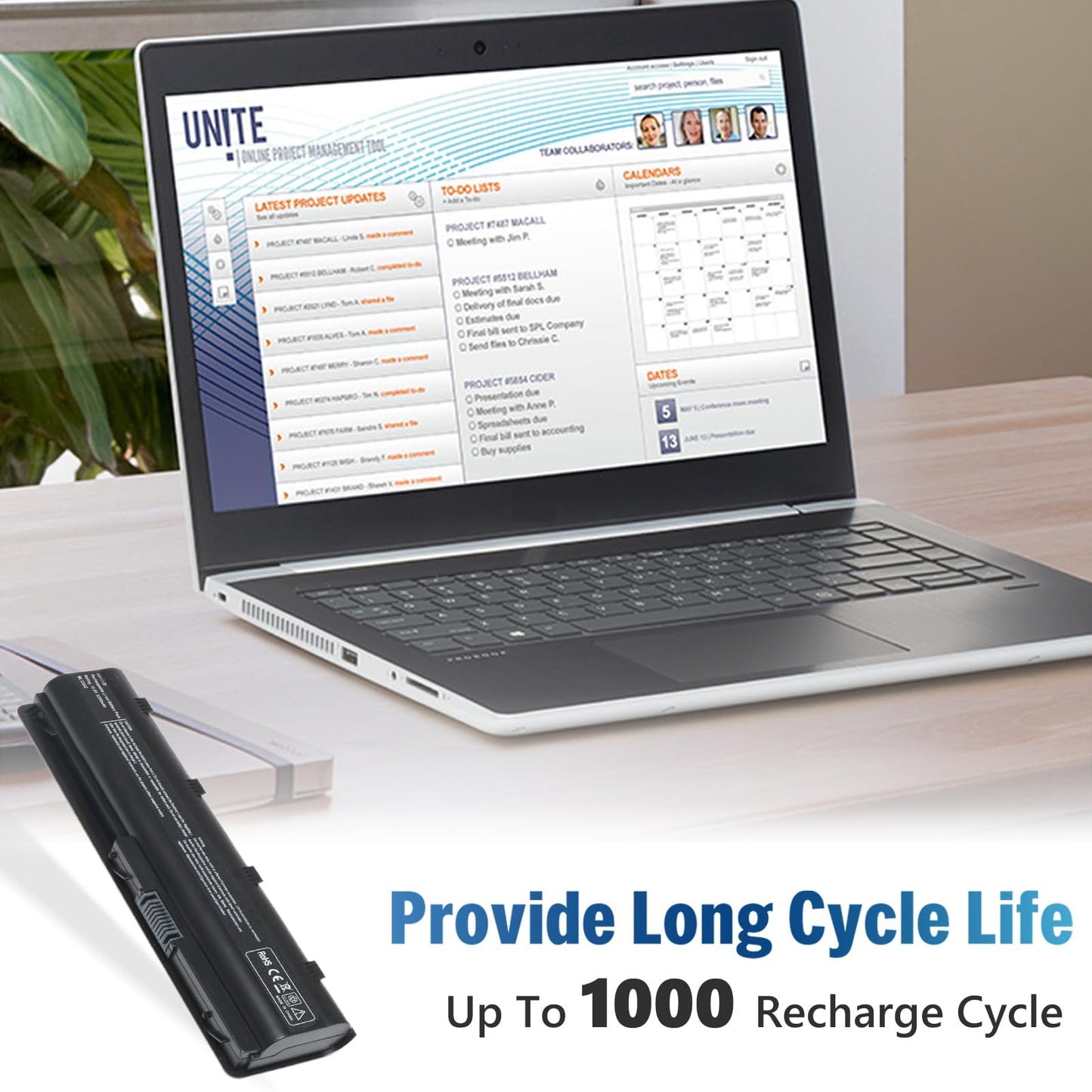 593553-001 593554-001 MU06 MU09 Extended Laptop battery for HP Pavilion G6 G7 G62 G72 G4 / 2000 Notebook PC / DV6 DV7 DM4 / Compaq Presario CQ32 CQ42 CQ43 CQ56 CQ57 CQ62 CQ72[10.8V 5200mAh 6Cell]