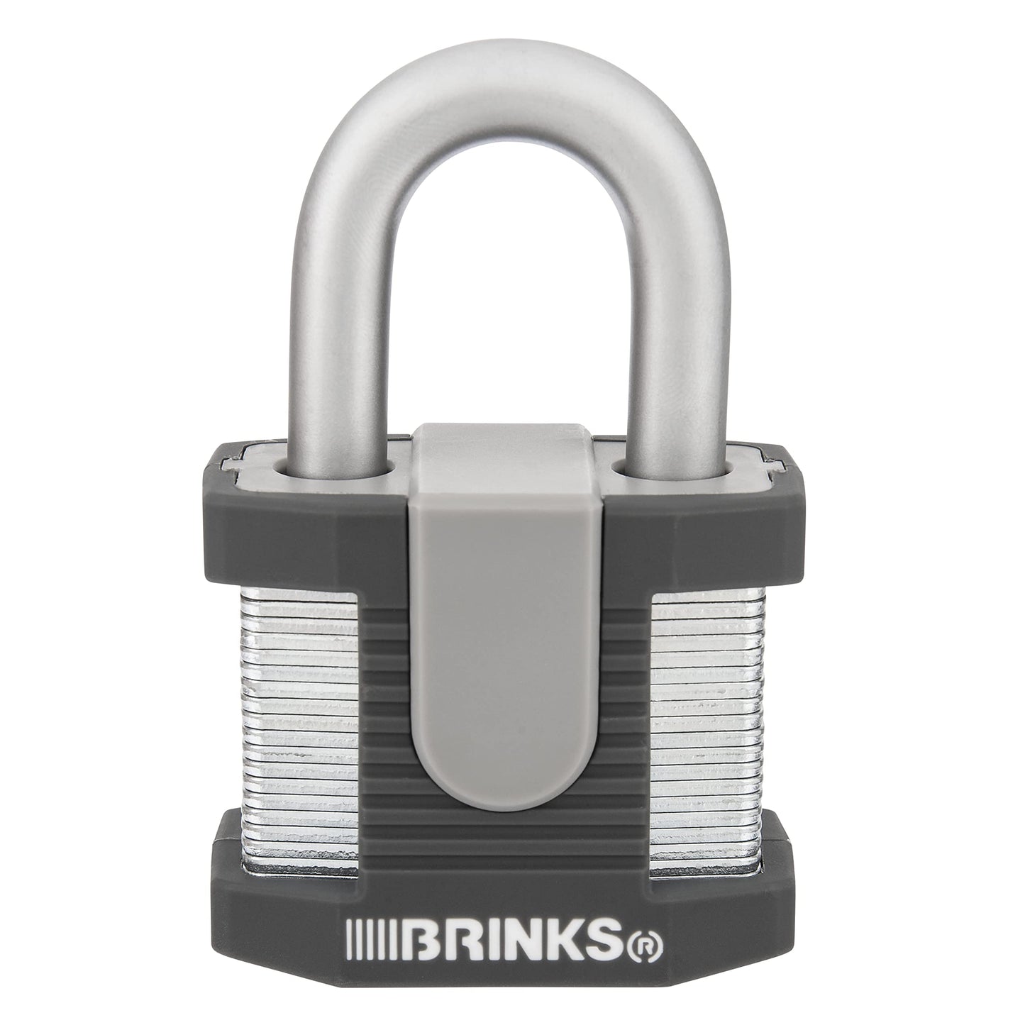 BRINKS - 50mm Commercial Laminated Steel Keyed Padlock - Solid Steel Body with Boron Steel Shackle, Chrome