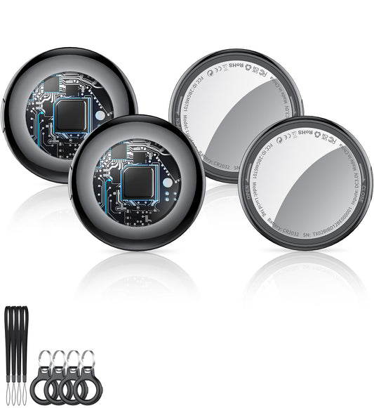 2025 New [Apple MFi Certified] (iOS Only) Air Tracker Tags-4 Pack, Bluetooth Tracker for Apple Find My, Replaceable Battery, Key Finder and Item Locator Smart Tag for Keys, Bags, Luggage, Pets, Wallet