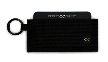 Infinity Wallet - Minimalist Wallet for Men and Women (Black with Black Silicone)